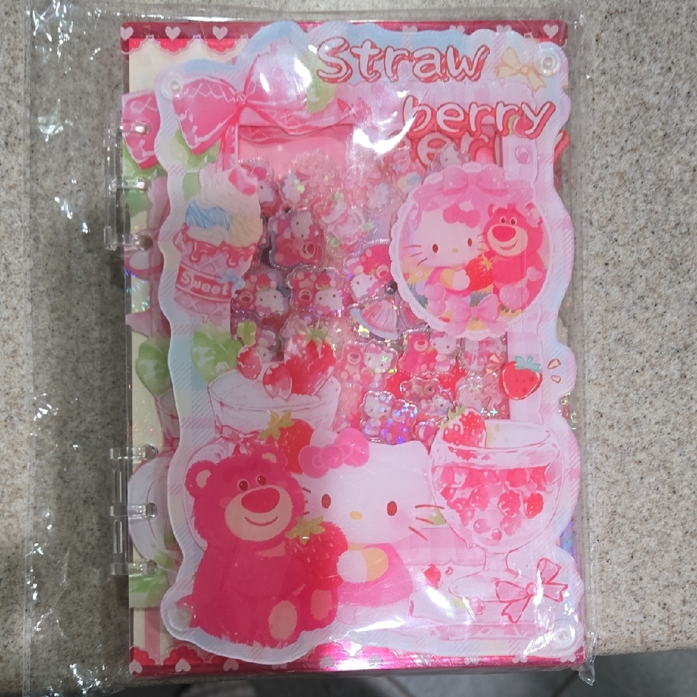Hello Kitty Pink Strawberry Shaker Party Notebook